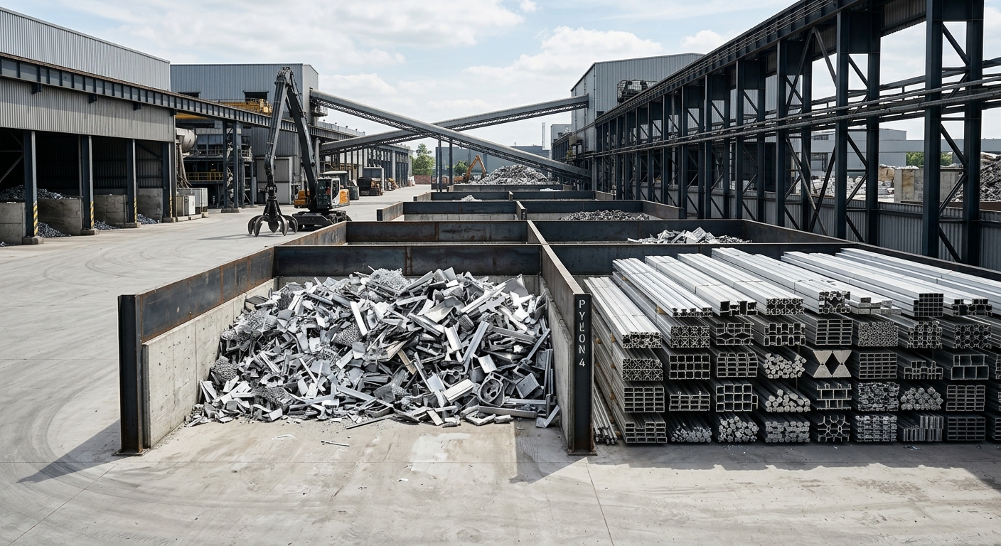 Sorted aluminium scrap ready for processing